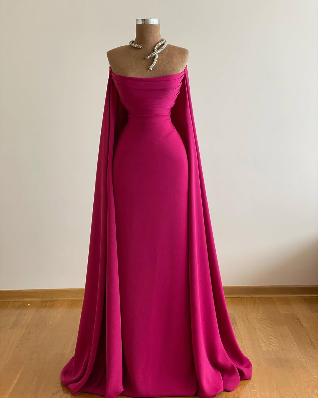 Fuchsia Sleeveless Strapless Square Mermaid Prom Dress