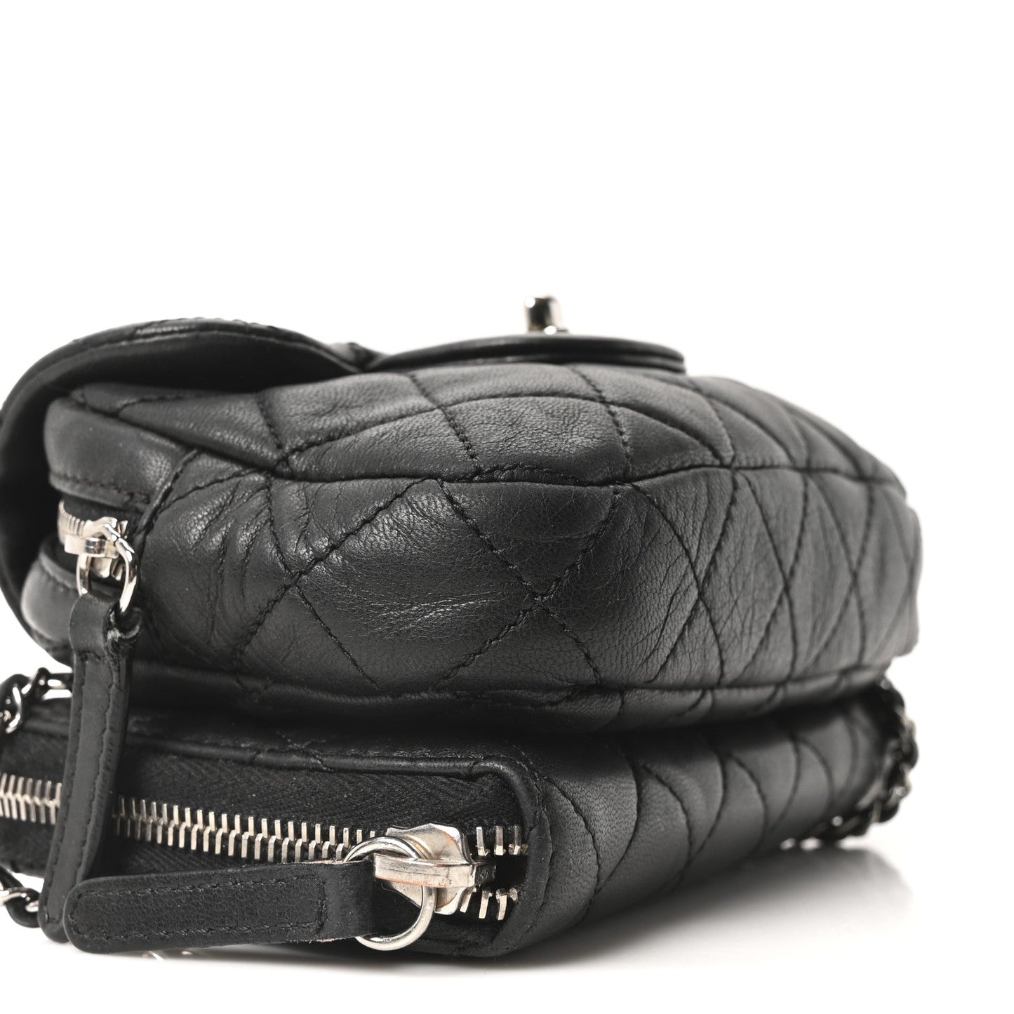 Lambskin Stitched New Mini Flap Black