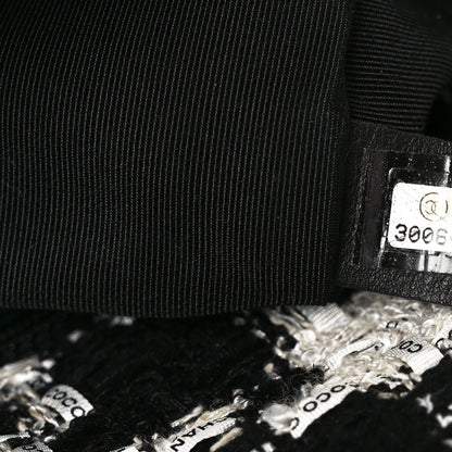 Tweed Quilted Large Chanel 19 Flap Black Ecru White