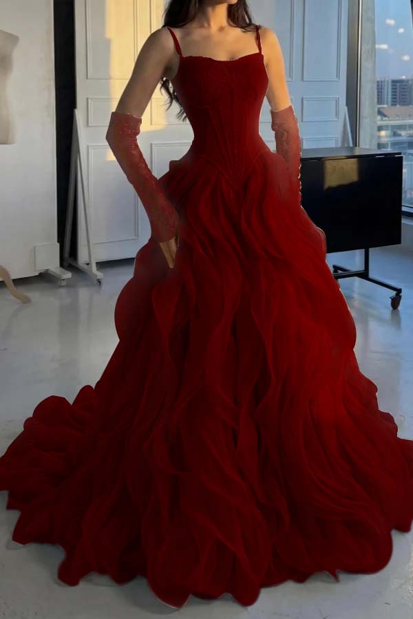 Stunning Silver Straps Formal Evening Dress Sleeveless Beading with Ruffles