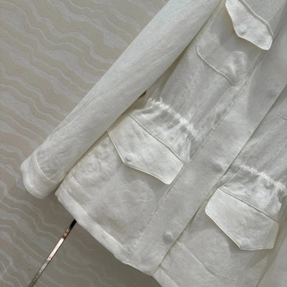 LP CLASSIC STAND-COLLAR LINEN JACKET 265165