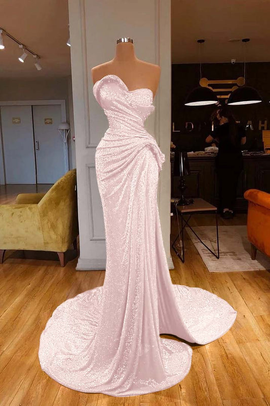 Sweetheart Mermaid Prom Dress Red With Sequins