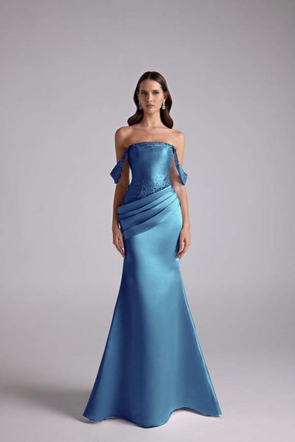 Sleeveless Sweetheart Strapless Off Shoulder A Line Long Prom Dress With Beading