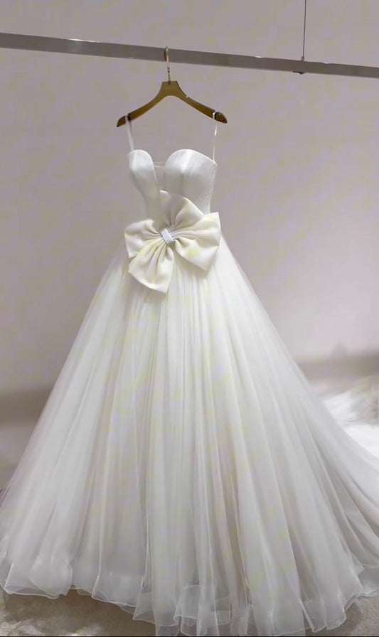 Princess Wedding Dress Ball Gown Sweetheart Tulle Sleeveless White Wedding Dresses Dreamy Bridal Gowns DH1219