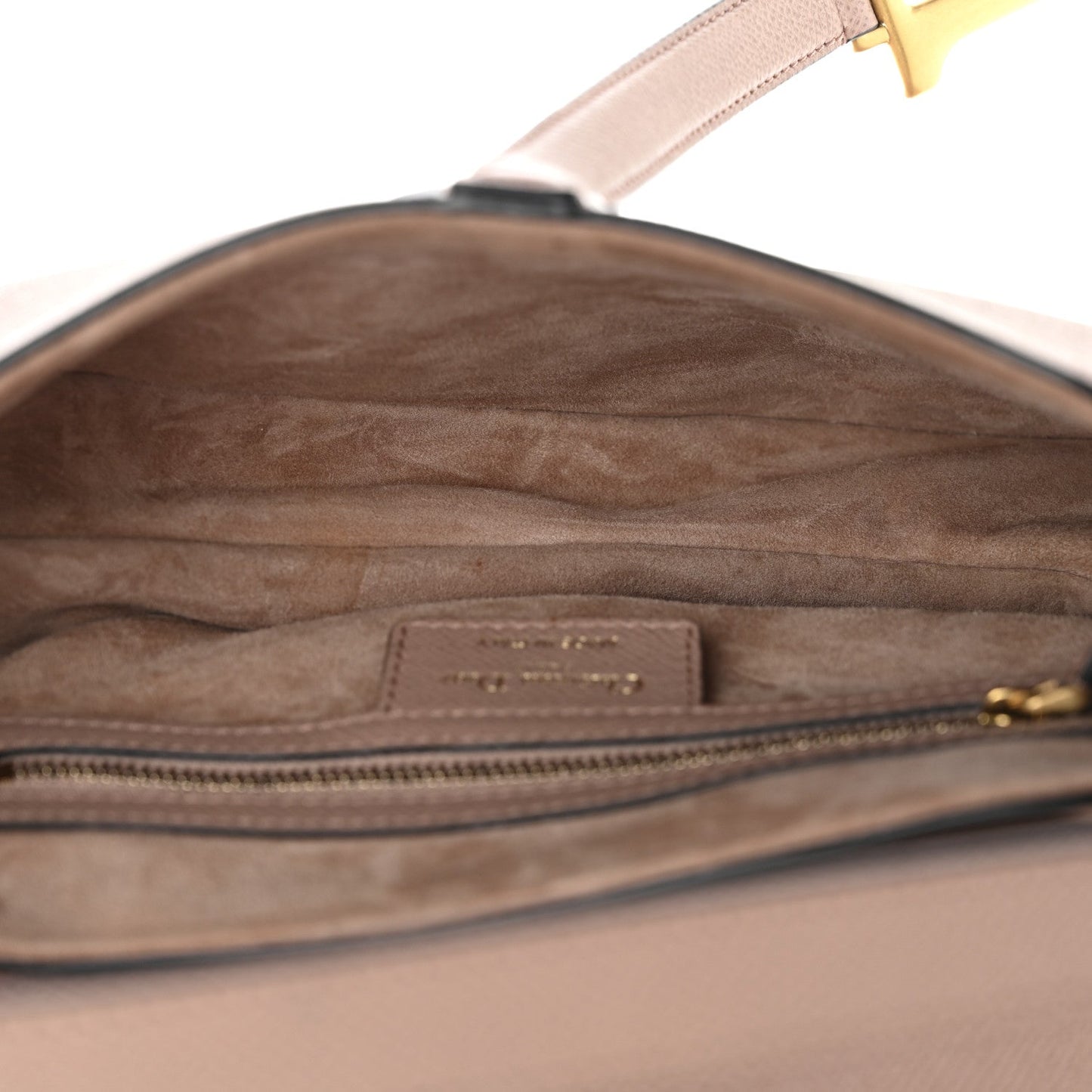 Grained Calfskin Saddle Bag With Strap Blush