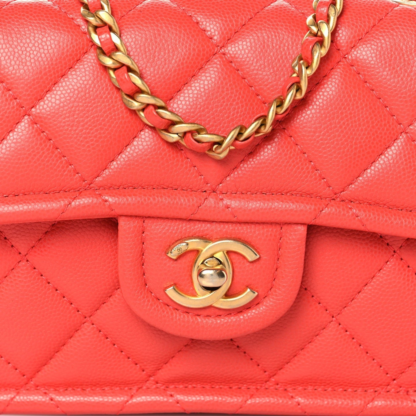Caviar Quilted Mini Sweet Classic Flap Red