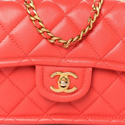 Caviar Quilted Mini Sweet Classic Flap Red