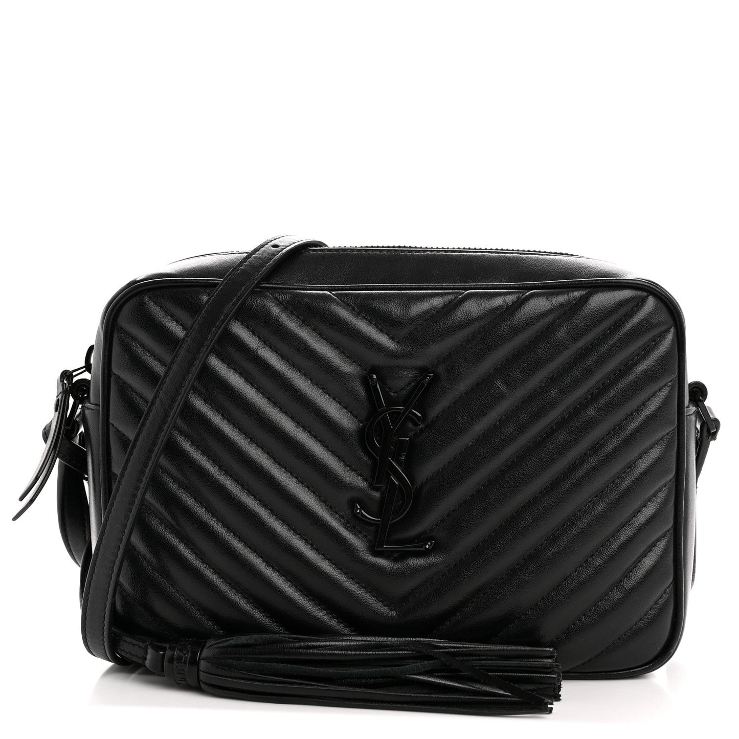 Calfskin Matelasse Monogram Monochrome Lou Camera Bag Black