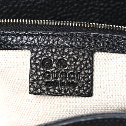 Pebbled Calfskin Medium Soho Chain Shoulder Bag Black