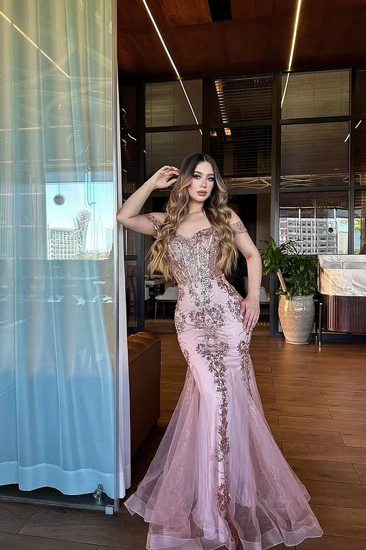 Sleeveless Strapless Mermaid Embroidery Prom Dress