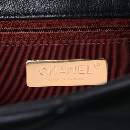 Goatskin Quilted Large Chanel 19 Flap Black