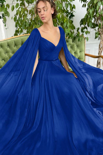 Elegant Green Long Puffy Sleeves Formal Prom Dress Sweetheart Tulle With Split