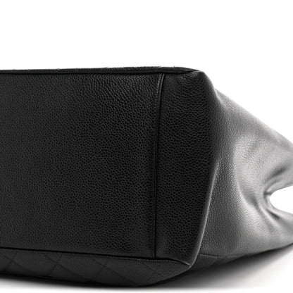 Caviar Quilted Grand Shopping Tote GST Black