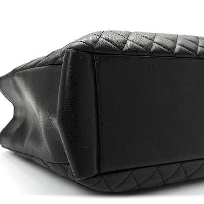 Caviar Quilted Grand Shopping Tote GST Black