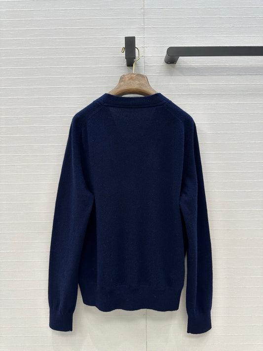 LP 25 V-neck Cardigan Blue Mix Colors Cashmere 310128