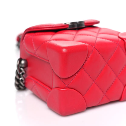 Lambskin Quilted Trunk Bag Pink