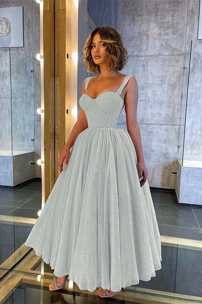 Glittering Straps Sweetheart Prom Dress