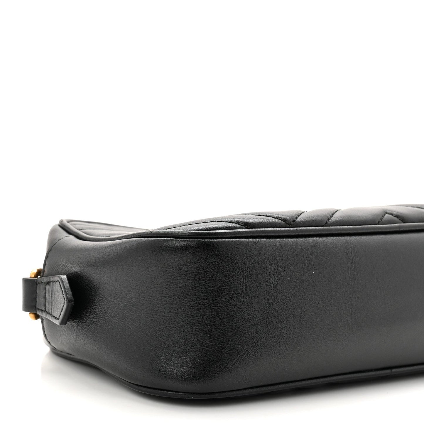 Calfskin Matelasse Small GG Marmont Chain Shoulder Bag Black