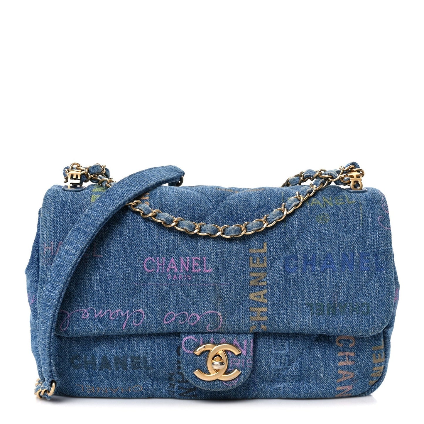 Denim Quilted Denim Large Mood Flap Blue Multicolor