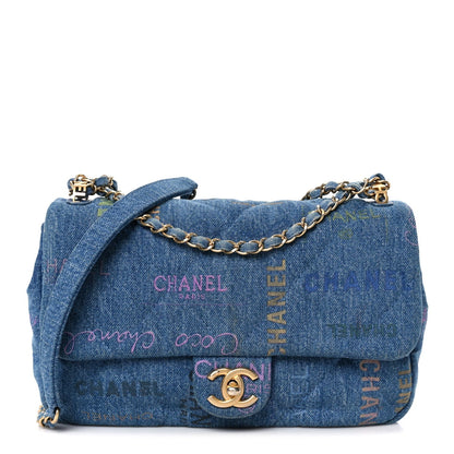 Denim Quilted Denim Large Mood Flap Blue Multicolor