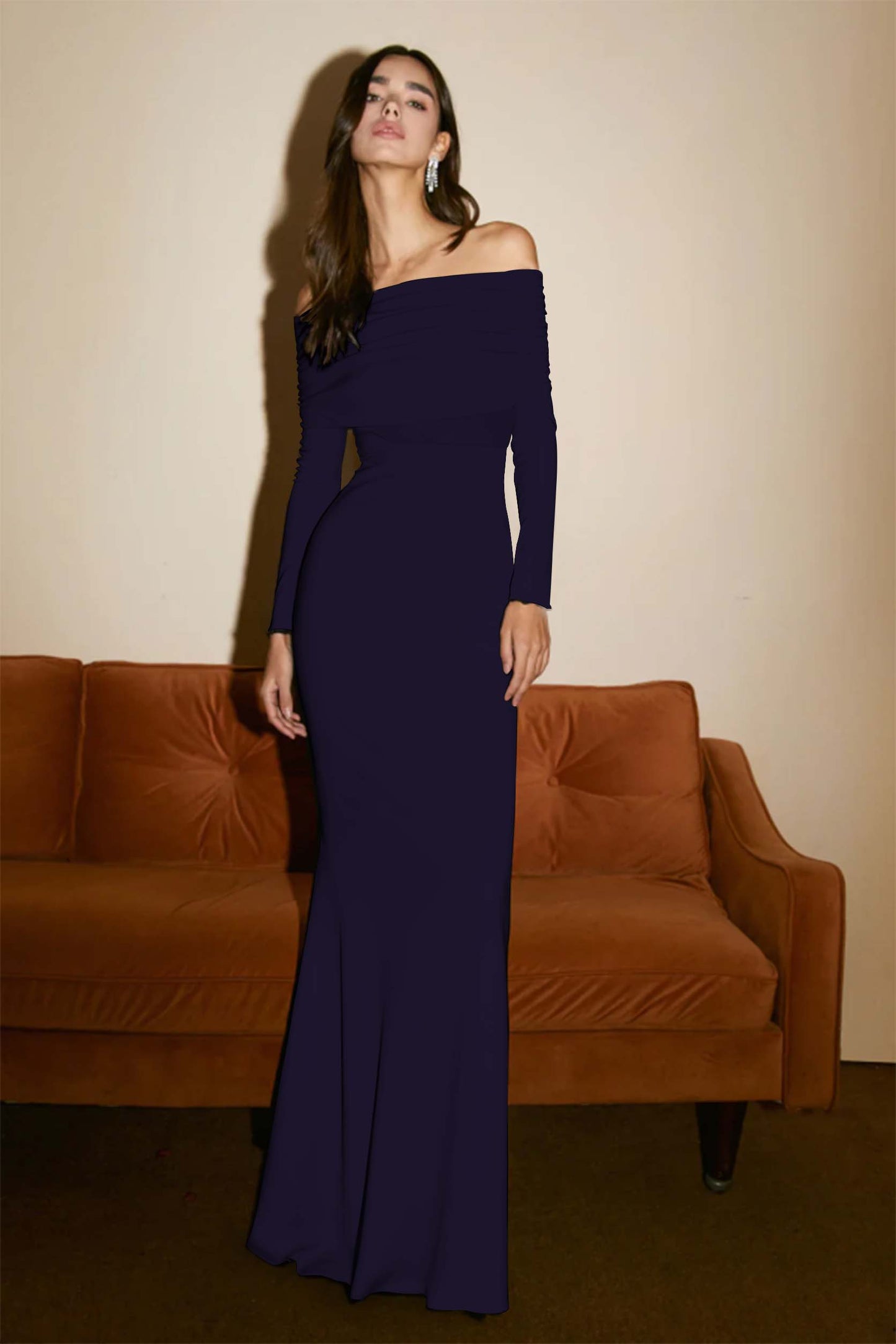Black Strapless Elegant Hot Selling Long Sleeves Prom Dress