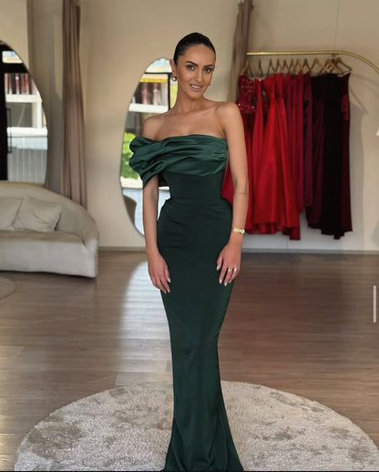 Sleeveless Square Strapless Mermaid One-Shoulder Prom Dress