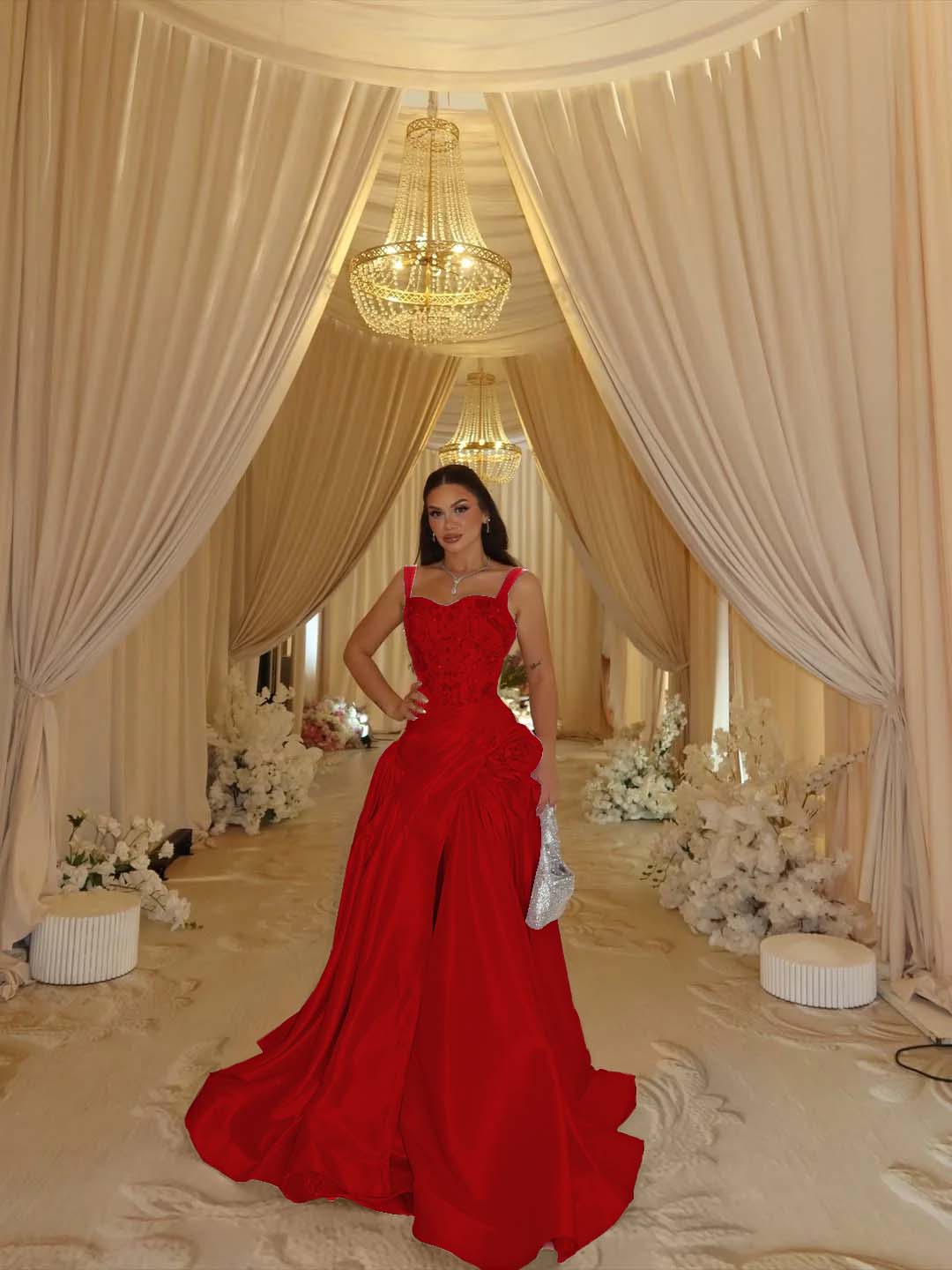 Elegant Pink Sleeveless Wide Straps A Line Beading Embroidery Prom Dress