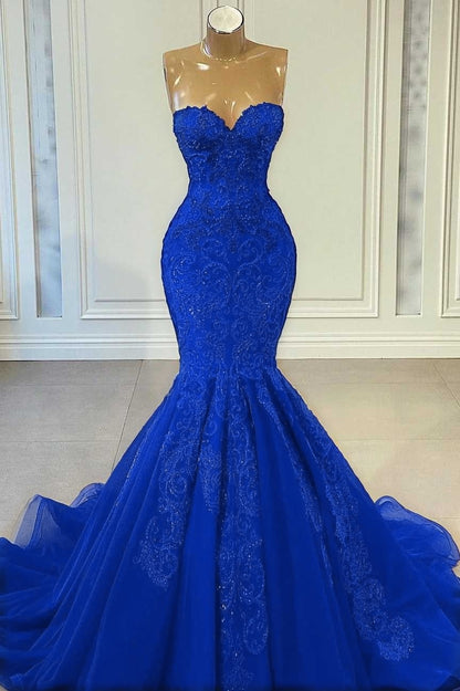 Sweetheart Red Sleeveless Mermaid Prom Dress With Beadings