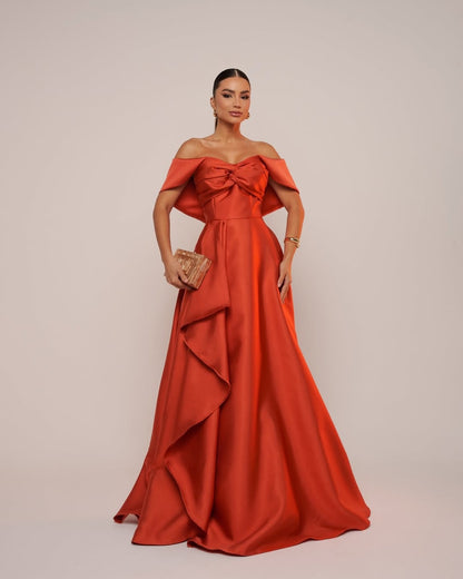 Sleeveless Sweetheart Off-Shoulders Long Prom Dress With Ruffles