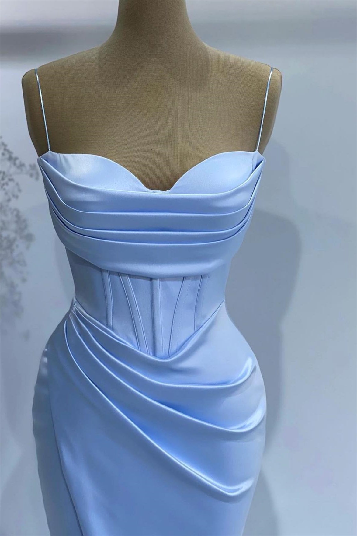 Sweetheart Prom Dress With Spaghetti-Straps Online Mermaid Baby Blue