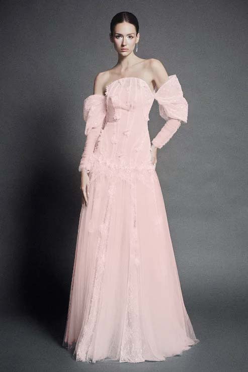 White Strapless Off-the-Shoulder A Line Evening Dress with Appliques
