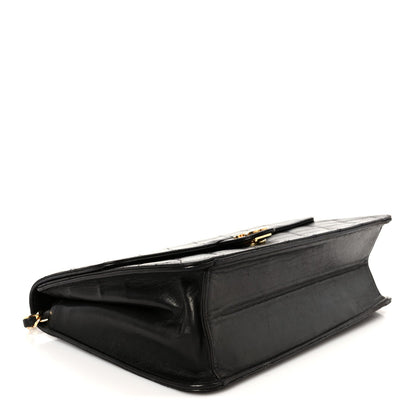 Lambskin Quilted Medium Single Flap Black