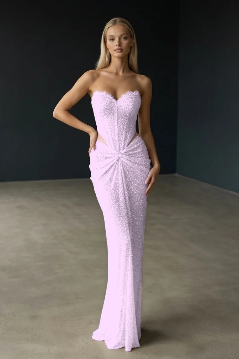 Gorgeous Sleeveless Sweetheart Fitted Evening Dress With Beading
