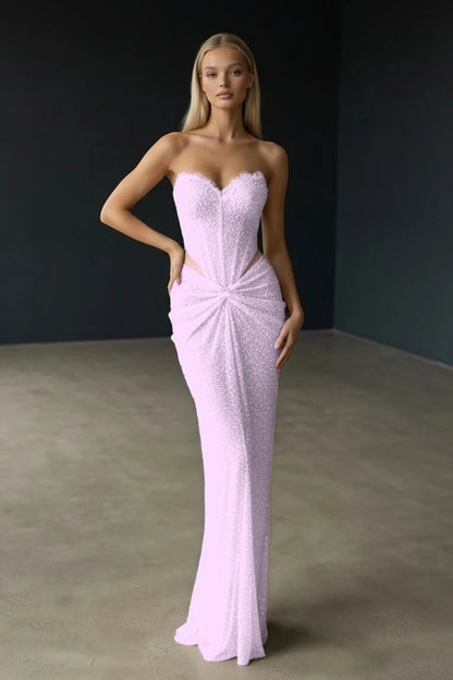 Gorgeous Sleeveless Sweetheart Fitted Evening Dress With Beading