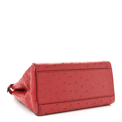 Ostrich Shiny Nappa Mini Peekaboo Iconic Satchel Fragola