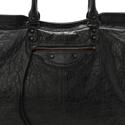 Arena Lambskin Brass Hardware Le City Travel Bag Black
