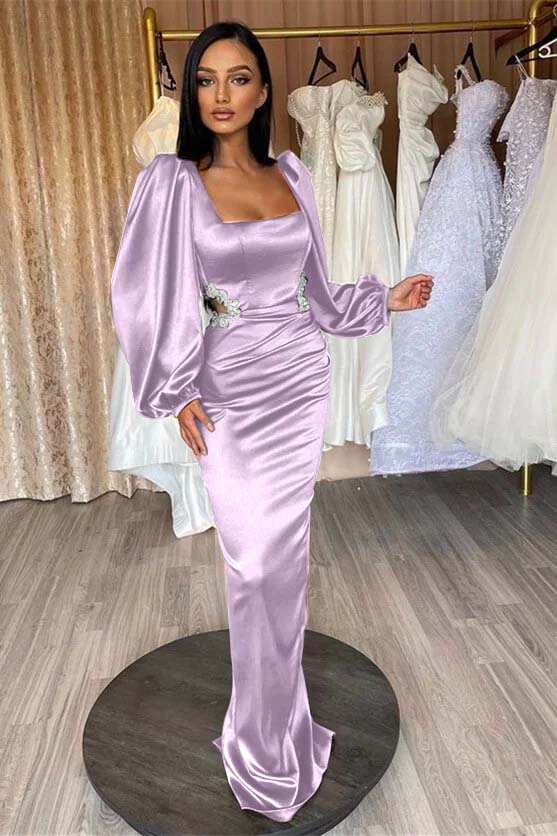 Glamorous Long Puff Sleeves Mermaid Prom Dress With Appliques