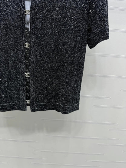 CHANEL SHORT-SLEEVE SEQUINNED KNIT CARDIGAN 269407