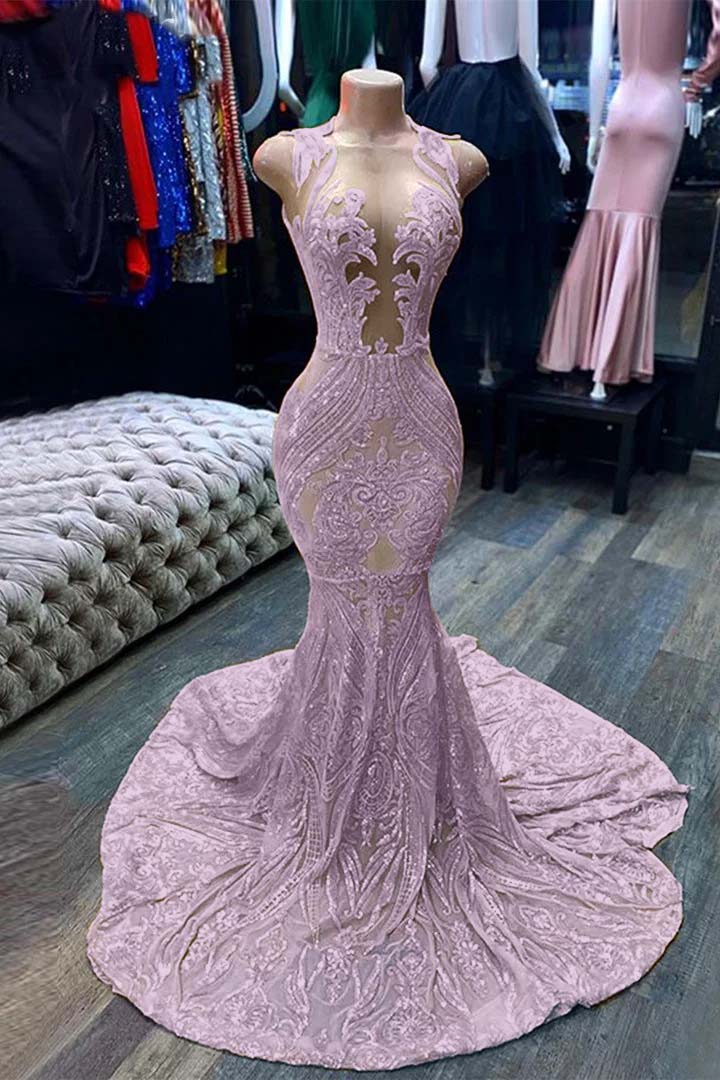 Mermaid Yellow Sequins Prom Dress Sleeveless