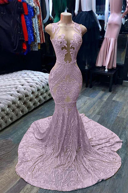 Mermaid Yellow Sequins Prom Dress Sleeveless