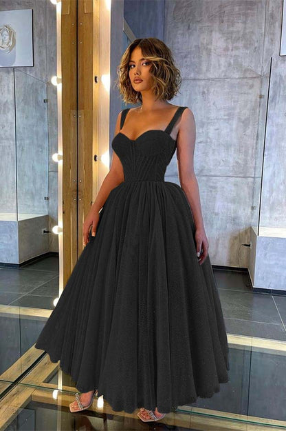 Glittering Straps Sweetheart Prom Dress