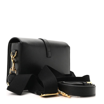 Textured Calfskin Medium Classic Monogram Universite Bag Black