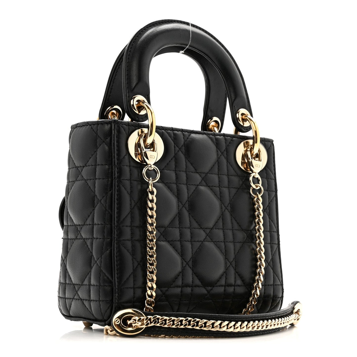 Lambskin Cannage Mini Lady Dior Black