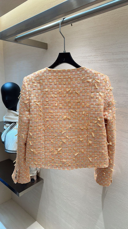 CHANEL SWEET GIRL JACKET ORANGE TWEED