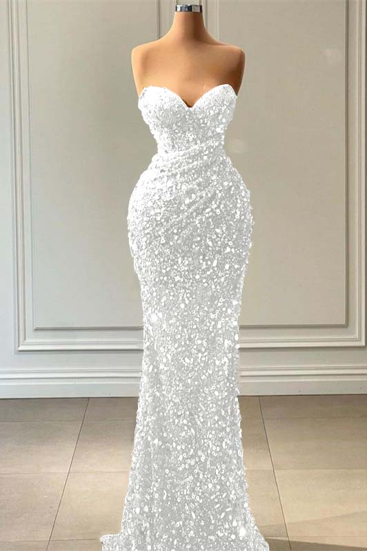Blue Mermaid Sequins Prom Dress Sweetheart For Party