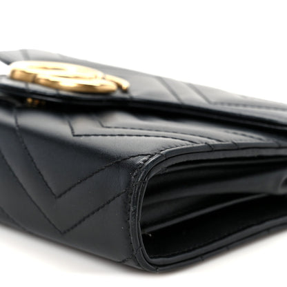 Calfskin Matelasse GG Marmont Chain Wallet Black