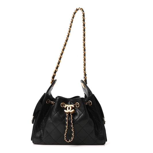 Caviar Quilted Mini Chanel 25 Handbag Black