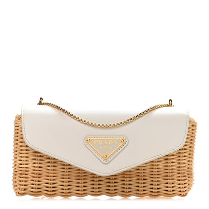 Midollino City Calfskin Mini Bag Naturale White