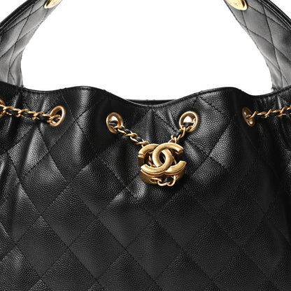Caviar Quilted Small Chanel 25 Handbag Black
