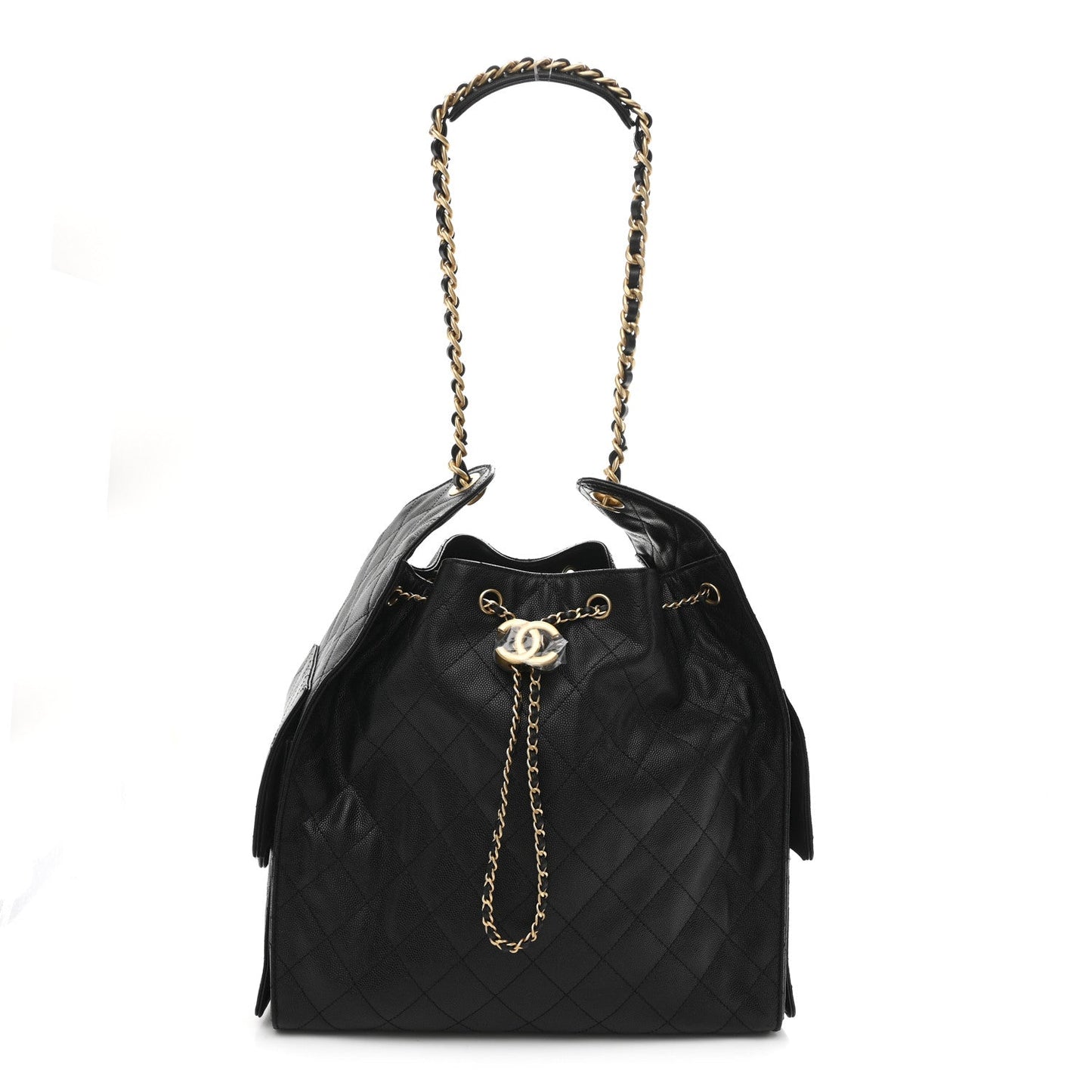 Caviar Quilted Medium Chanel 25 Handbag Black